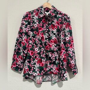 Crown & Ivy Vibrant Floral Button Down Shirt